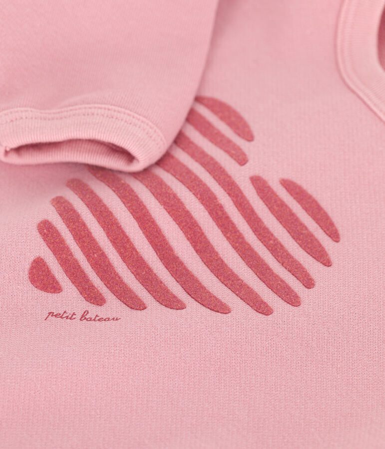 Sweat b&eacute;b&eacute; en coton uni rose