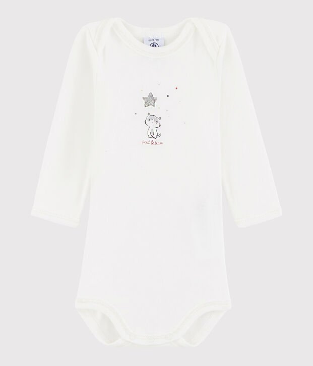 Body manches longues b&eacute;b&eacute; gar&ccedil;on blanc