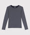 Tee-shirt Femme l'Iconique en coton rayé bleu SMOKING/blanc MARSHMALLOW