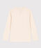 Tee-shirt manches longues en coton enfant fille écru AVALANCHE