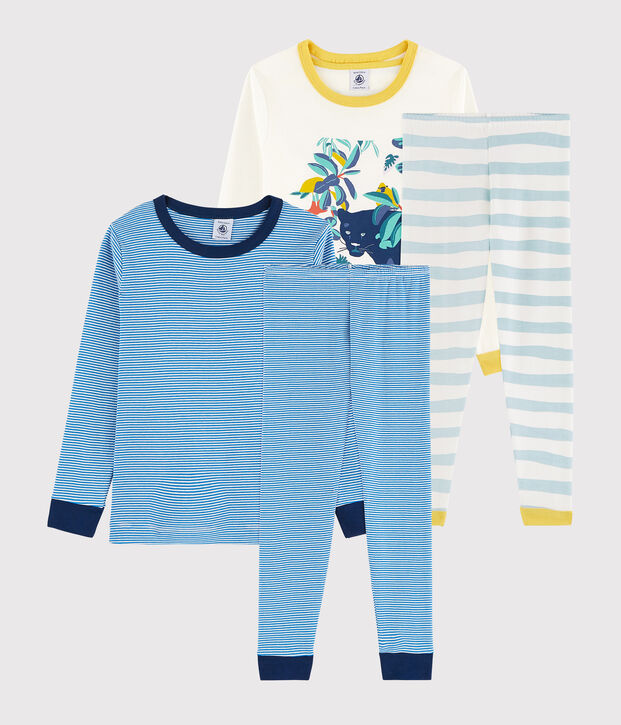 Lot de 2 pyjamas petite gar&ccedil;on en c&ocirc;te multicouleur