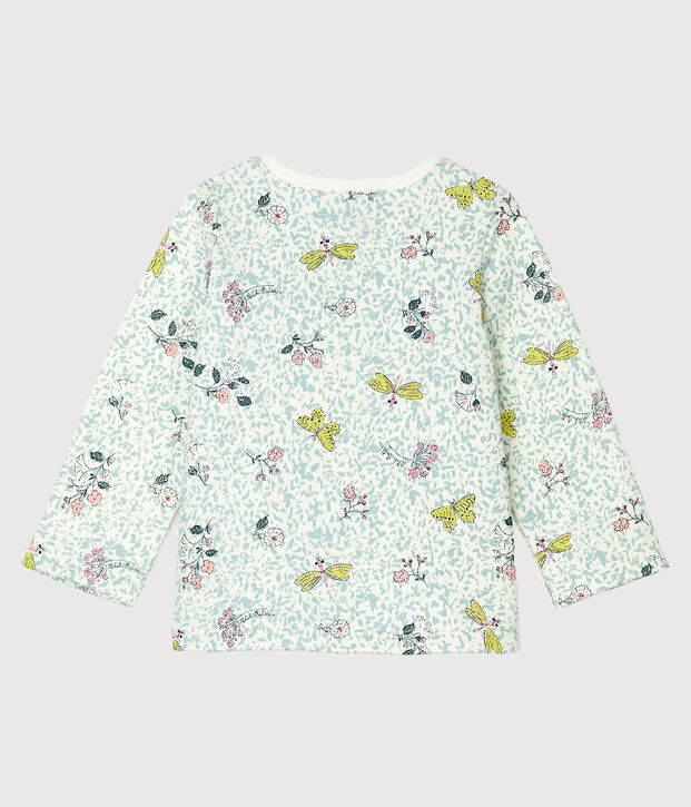 Cardigan b&eacute;b&eacute; fille en molleton imprim&eacute; blanc/multicouleur