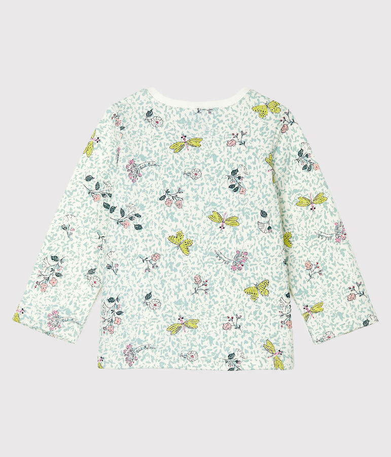 Cardigan b&eacute;b&eacute; fille en molleton imprim&eacute; blanc/multicouleur