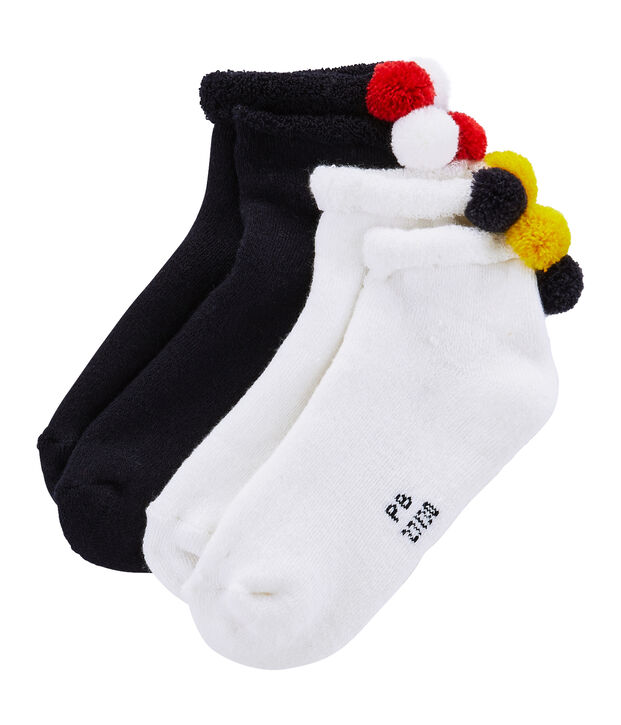 Lot de 2 paires de chaussettes enfant fille multicouleur