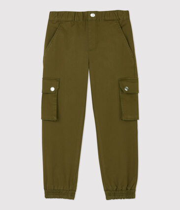 Pantalon cargo en gabardine de coton enfant fille