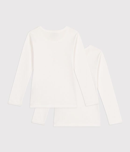 Lot de 2 tee-shirts blancs manches longues petite fille variante 1
