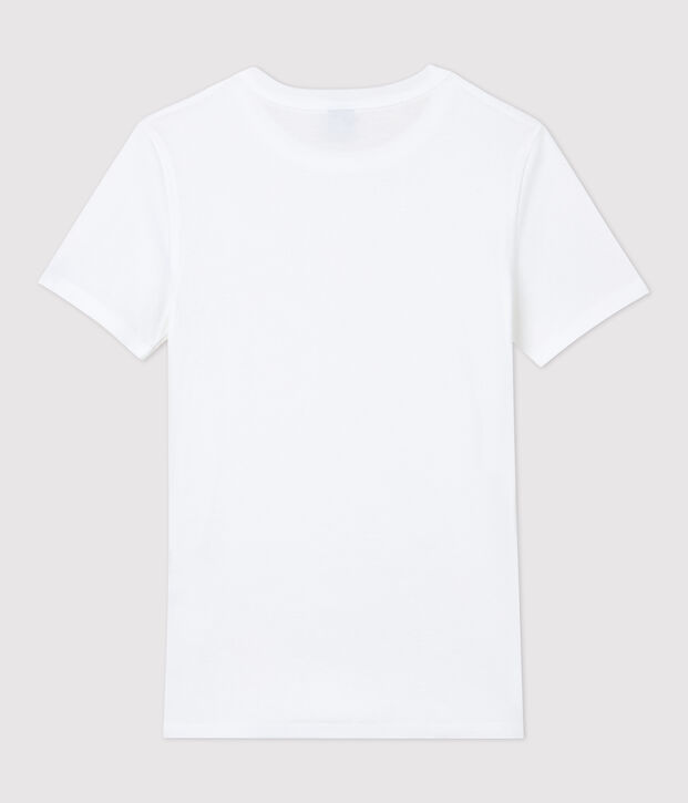 T-shirt col rond iconique en coton Femme blanc