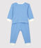 Dors bien sans boutons-pression milleraies bébé en coton bleu BRASIER/gris MARSHMALLOW