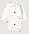 Body étoilé à col bébé garçon en côte blanc MARSHMALLOW/blanc MULTICO