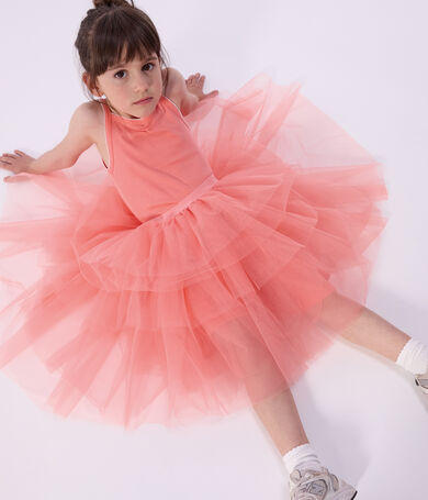 Jupe enfant mi-longue en tulle unie