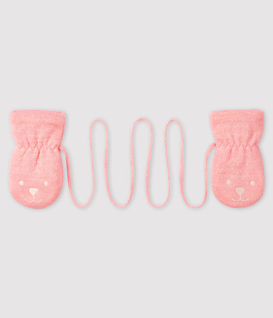 Moufles bébé doublée micropolaire rose MINOIS