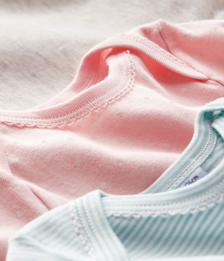 Lot de 3 bodies manches longues b&eacute;b&eacute; fille multicouleur