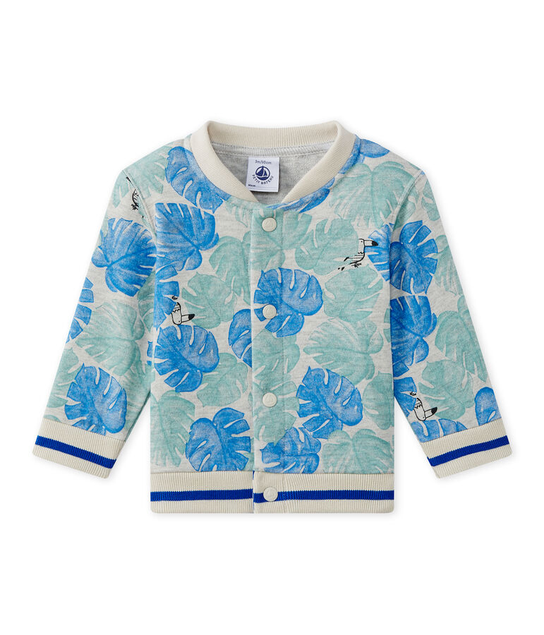 Cardigan b&eacute;b&eacute; gar&ccedil;on imprim&eacute; gris BELUGA/blanc MULTICO