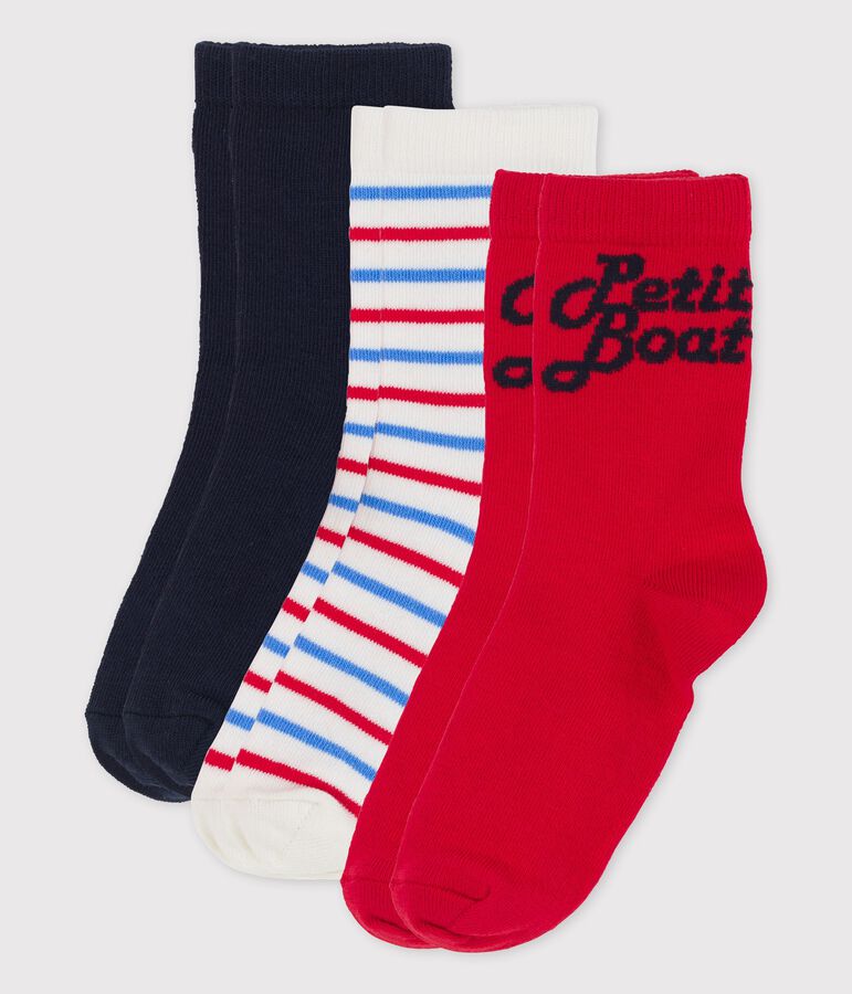 Lot de 3 paires de chaussettes enfant gar&ccedil;on multicouleur