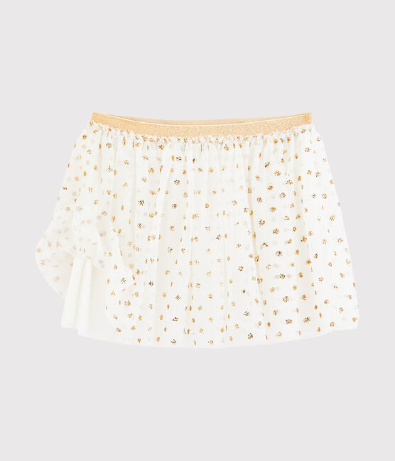 Jupe enfant fille blanc MARSHMALLOW/jaune OR