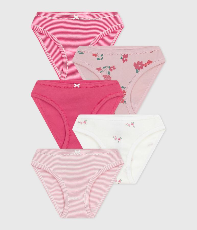 Lot de culottes enfant en coton imprim&eacute; fleurs variante 1