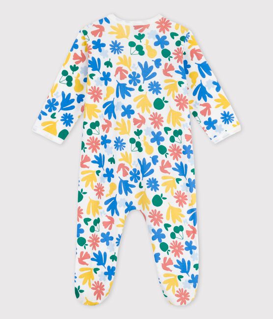 Dors-bien bébé fleuri en coton blanc MARSHMALLOW/blanc MULTICO