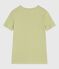Tee-shirt femme en coton manches courtes à rayures vert MOSS/ MARSHMALLOW