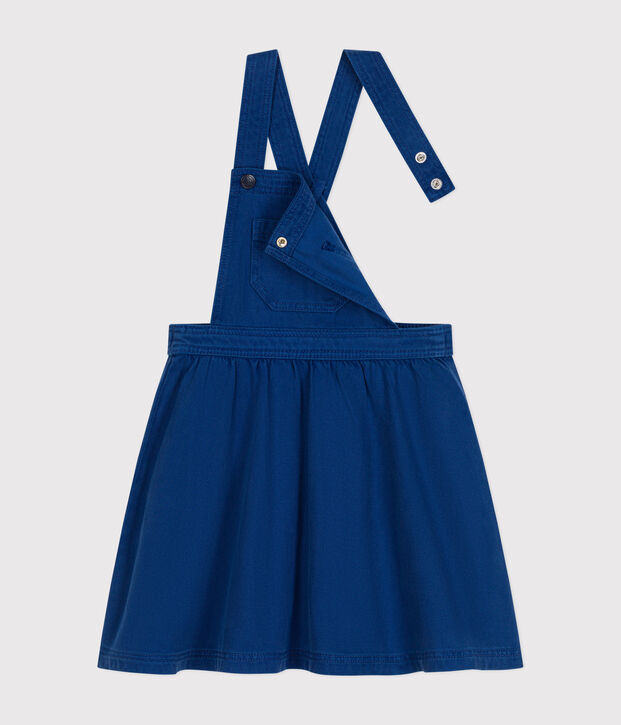 Robe salopette en serge enfant fille bleu