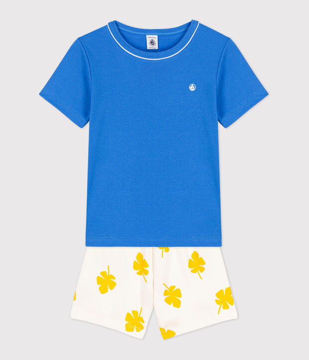 Pyjacourt bleu petit gar&ccedil;on en coton bleu/multicouleur