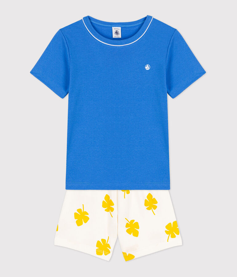Pyjacourt bleu petit gar&ccedil;on en coton bleu/multicouleur