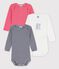 Lot de 3 bodies à rayures manches longues coton biologique variante 1