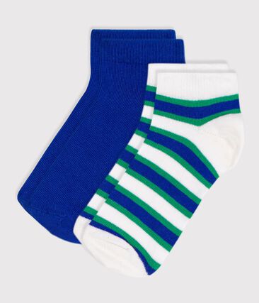 2 paires de chaussettes enfant en coton à rayures