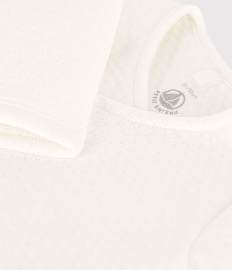 Cardigan en tubique matelass&eacute; en coton b&eacute;b&eacute; blanc