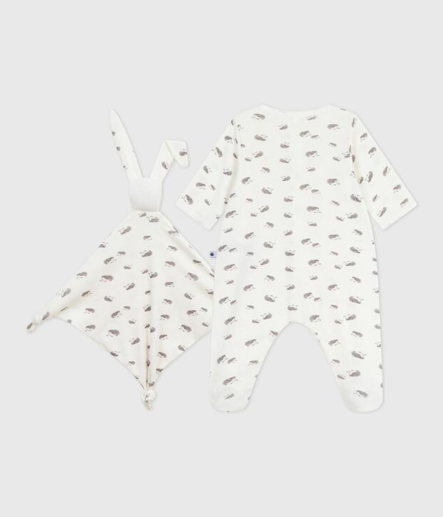 Coffret cadeau naissance en coton imprim&eacute; multicouleur