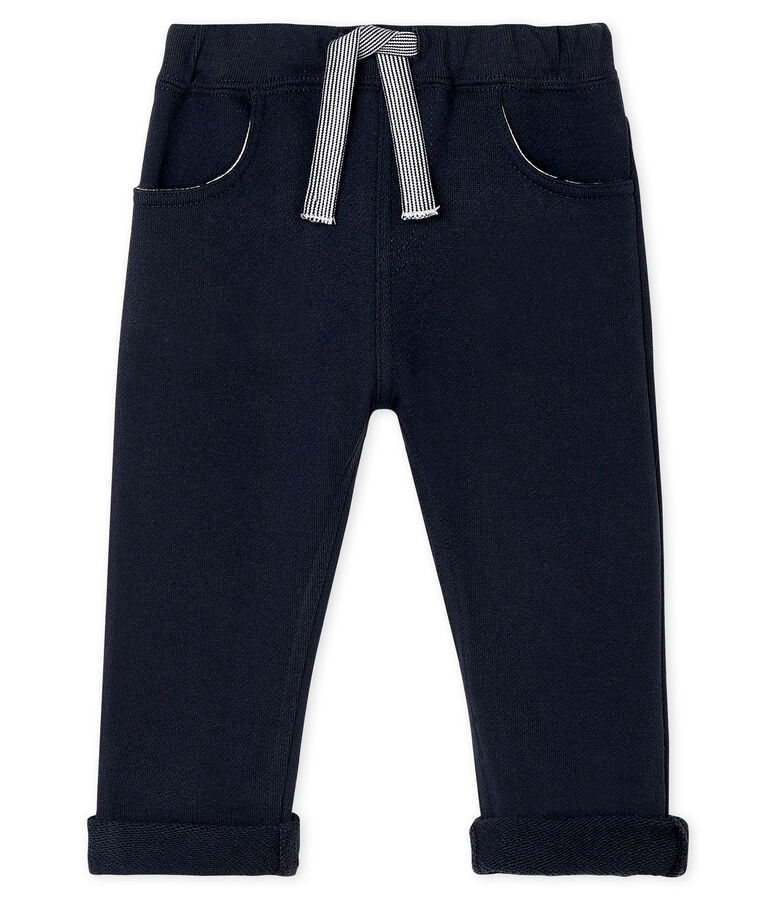 Pantalon b&eacute;b&eacute; gar&ccedil;on en molleton uni bleu
