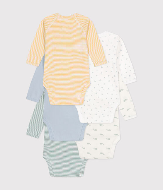 Lot de 5 bodies croisés manches longues en coton bébé variante 1