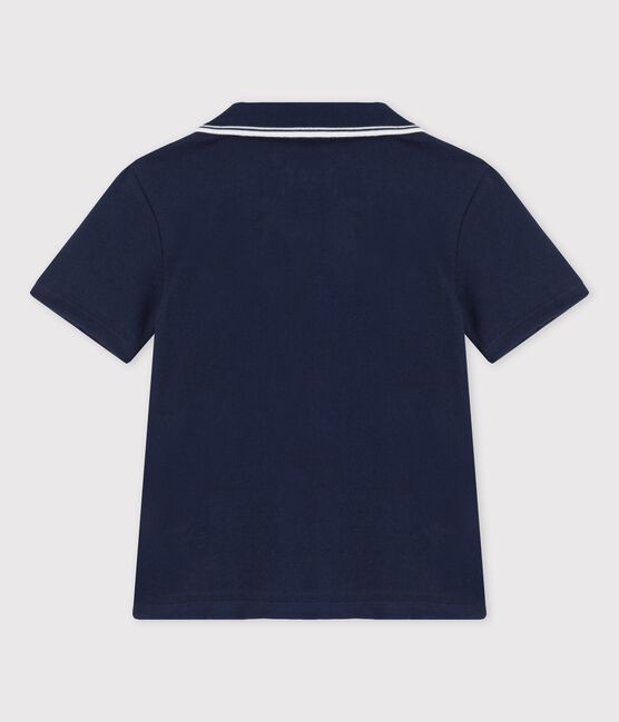 Polo manches courtes en jersey enfant garçon bleu SMOKING