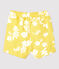 Short de bain en matière recyclée bébé jaune ORGE/blanc MARSHMALLOW