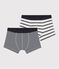 Coffret cadeau pyjama et boxers rayés en coton variante 1