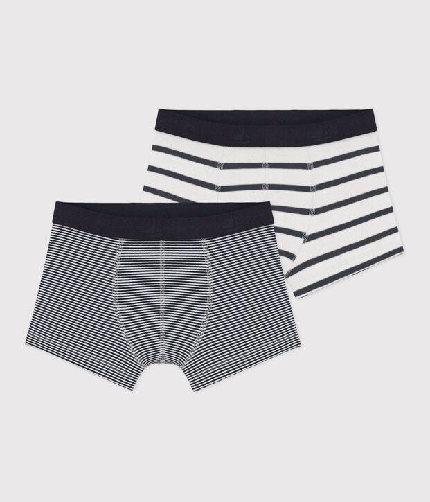 Lot de 2 boxers ray&eacute;s petit gar&ccedil;on multicouleur
