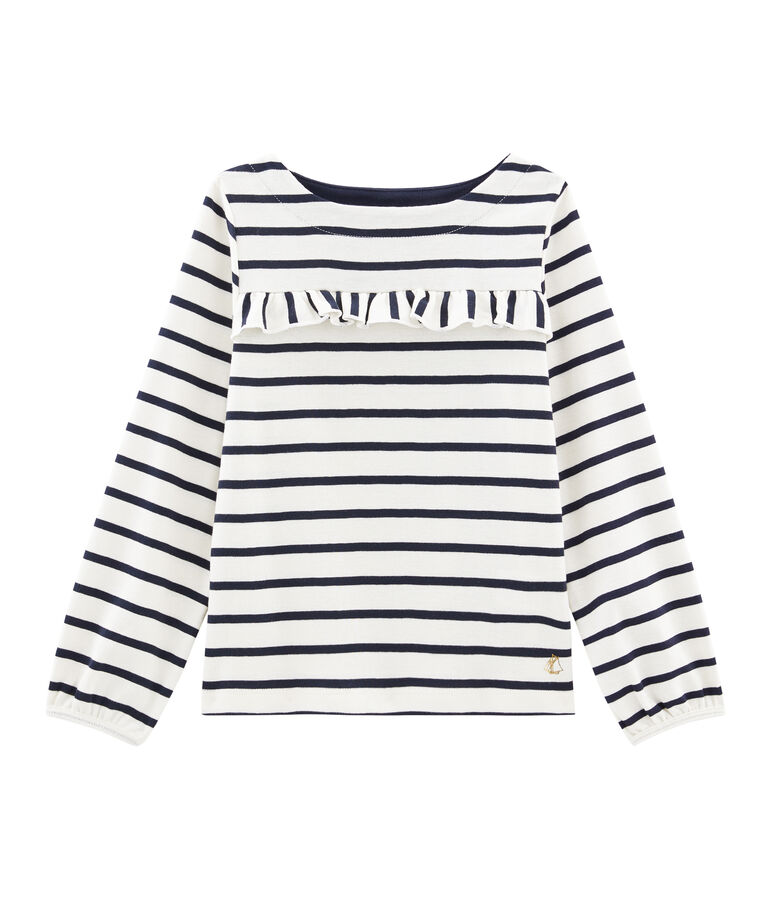 Tee shirt enfant fille blanc/bleu