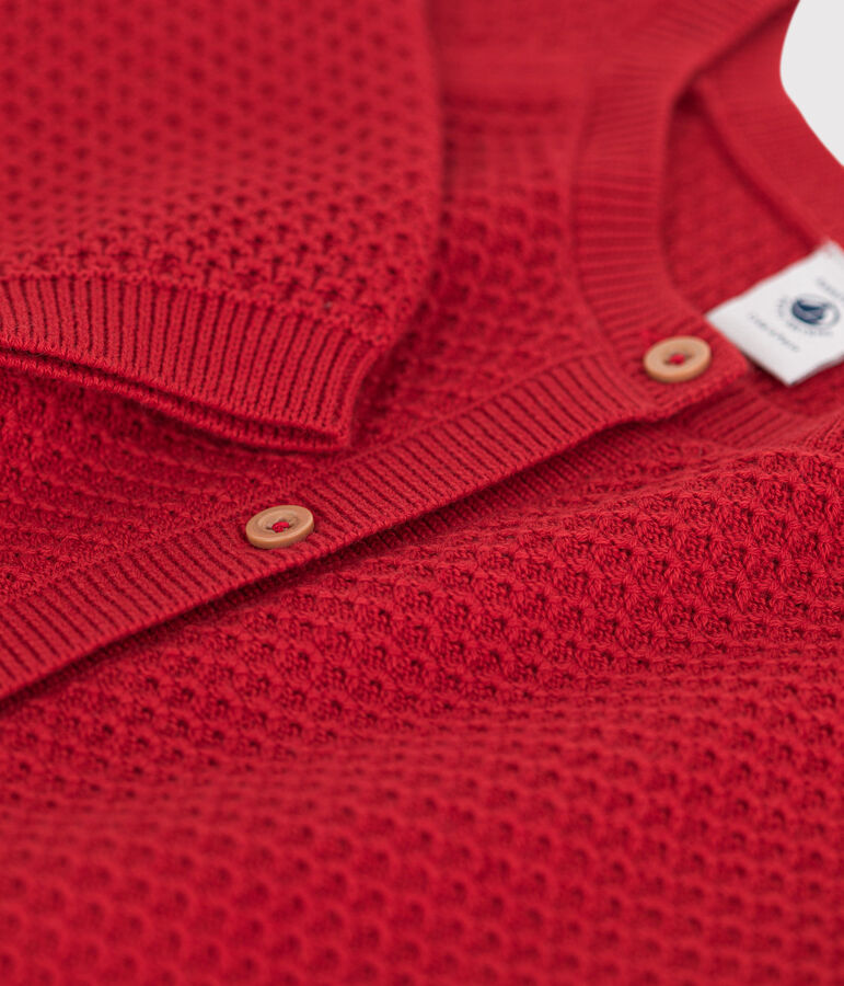 Cardigan en coton enfant fille rouge