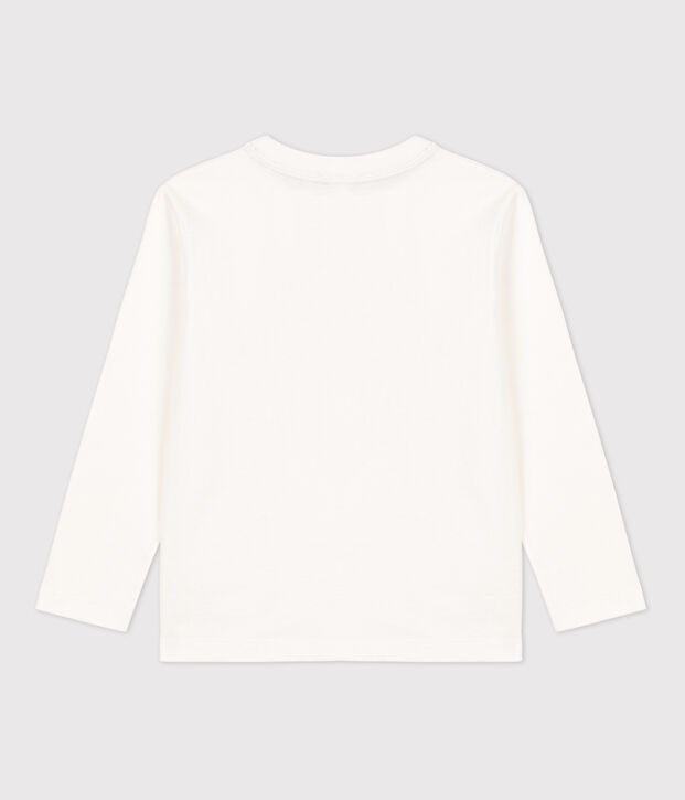 Tee-shirt manches longues en coton enfant gar&ccedil;on blanc