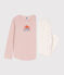 Pyjama petite fille en coton rose SALINE/blanc MULTICO