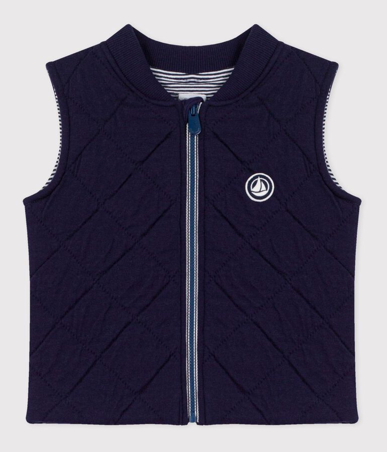 Doudoune b&eacute;b&eacute; sans manche en coton matelass&eacute; bleu SOIR