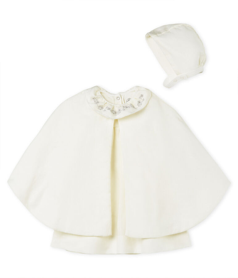 Ensemble 3 pi&egrave;ces de c&eacute;r&eacute;monie b&eacute;b&eacute; fille en lin variante 1