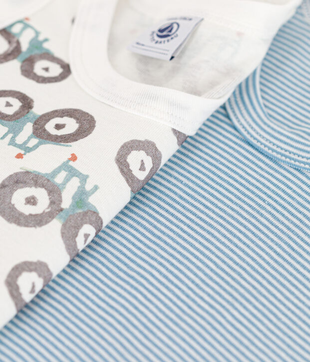 Lot de 2 d&eacute;bardeurs tracteur en coton petit gar&ccedil;on multicouleur