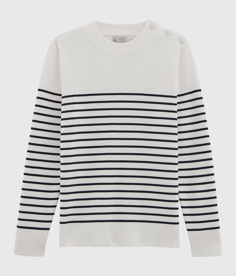 Pull marin Homme blanc/bleu