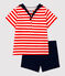 Ensemble deux pièces style marin bébé rouge PEPS/blanc MULTICO