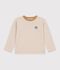 Tee-shirt enfant manches longues &agrave; rayures beige/&eacute;cru/beige