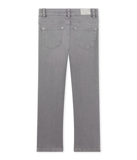 Pantalon slim fille en jean stretch gris Gris