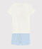 Pyjacourt motif fruits d'été petite fille en coton blanc MARSHMALLOW/blanc MULTICO