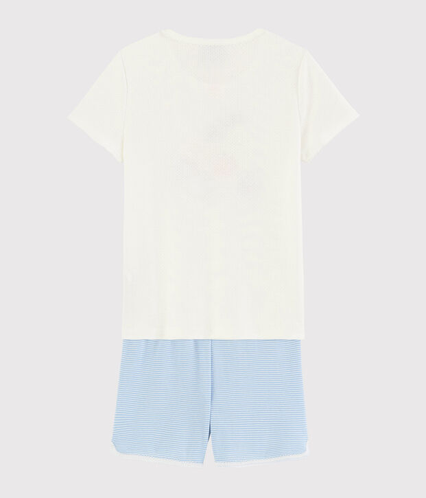Pyjacourt motif fruits d'&eacute;t&eacute; petite fille en coton blanc/multicouleur