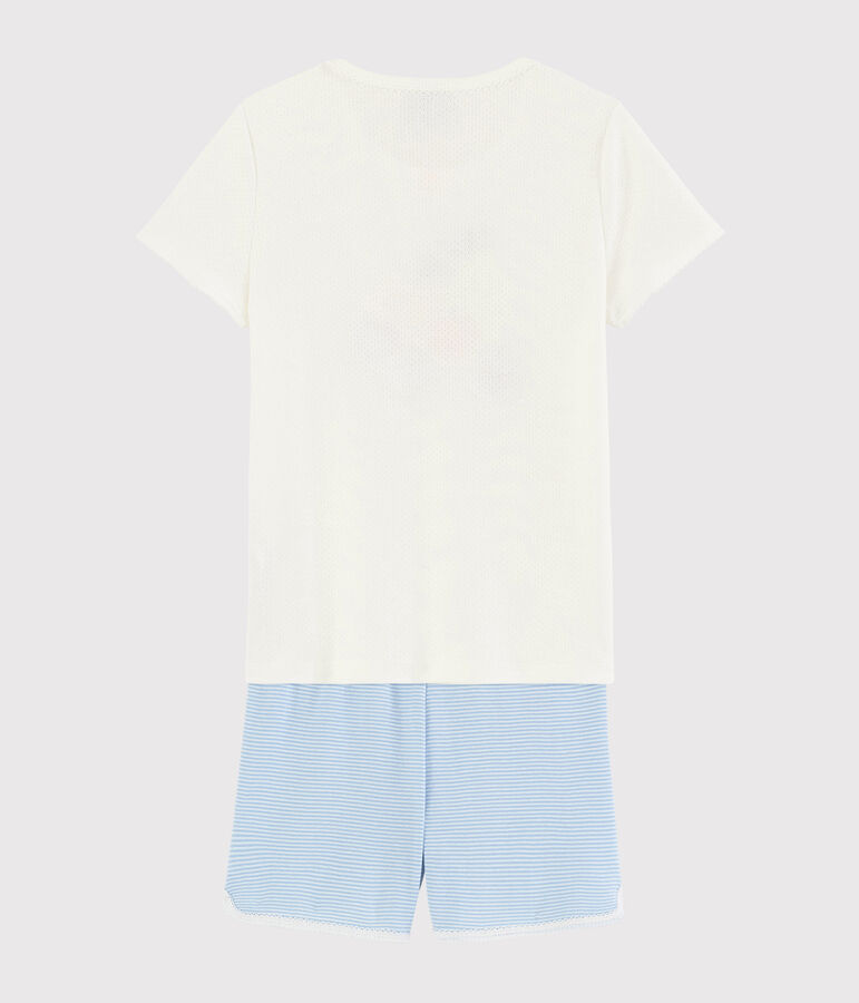 Pyjacourt motif fruits d'&eacute;t&eacute; petite fille en coton blanc MARSHMALLOW/blanc MULTICO