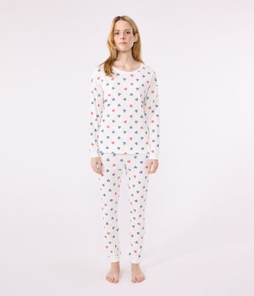 Pyjama femme en coton imprimé cœurs